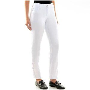 Zac & Rachel Women’s White Straight Leg Trousers Pants size 16 NWT